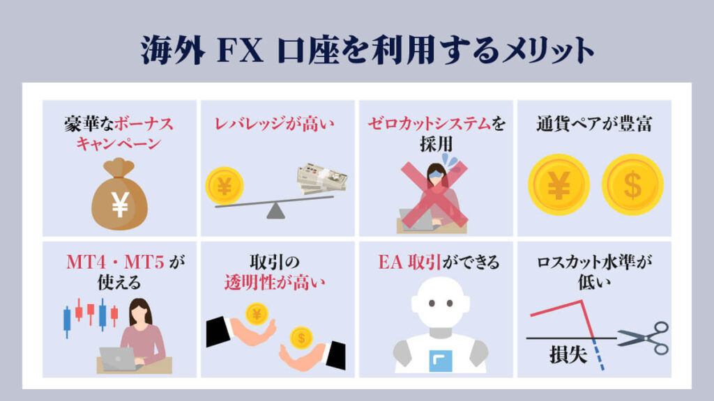 海外FX口座を利用するメリット