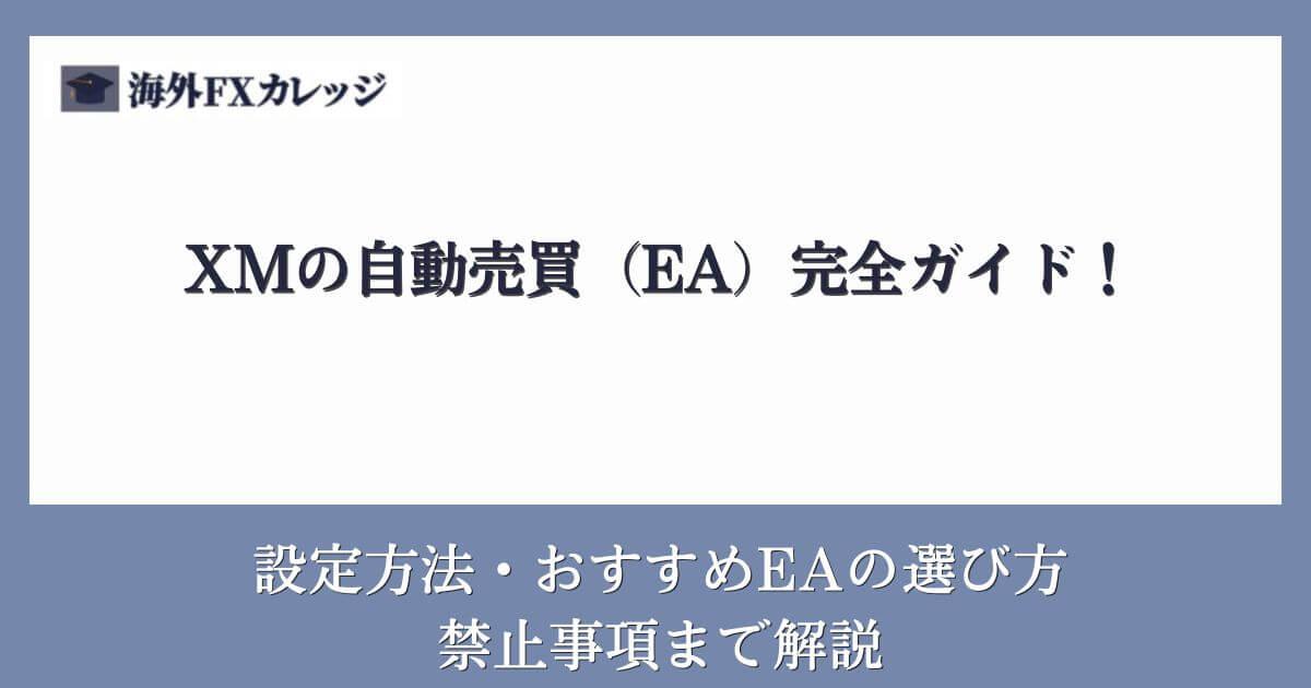 XMの自動売買（EA）完全ガイド｜設定方法・おすすめEAの選び方・禁止事項まで解説