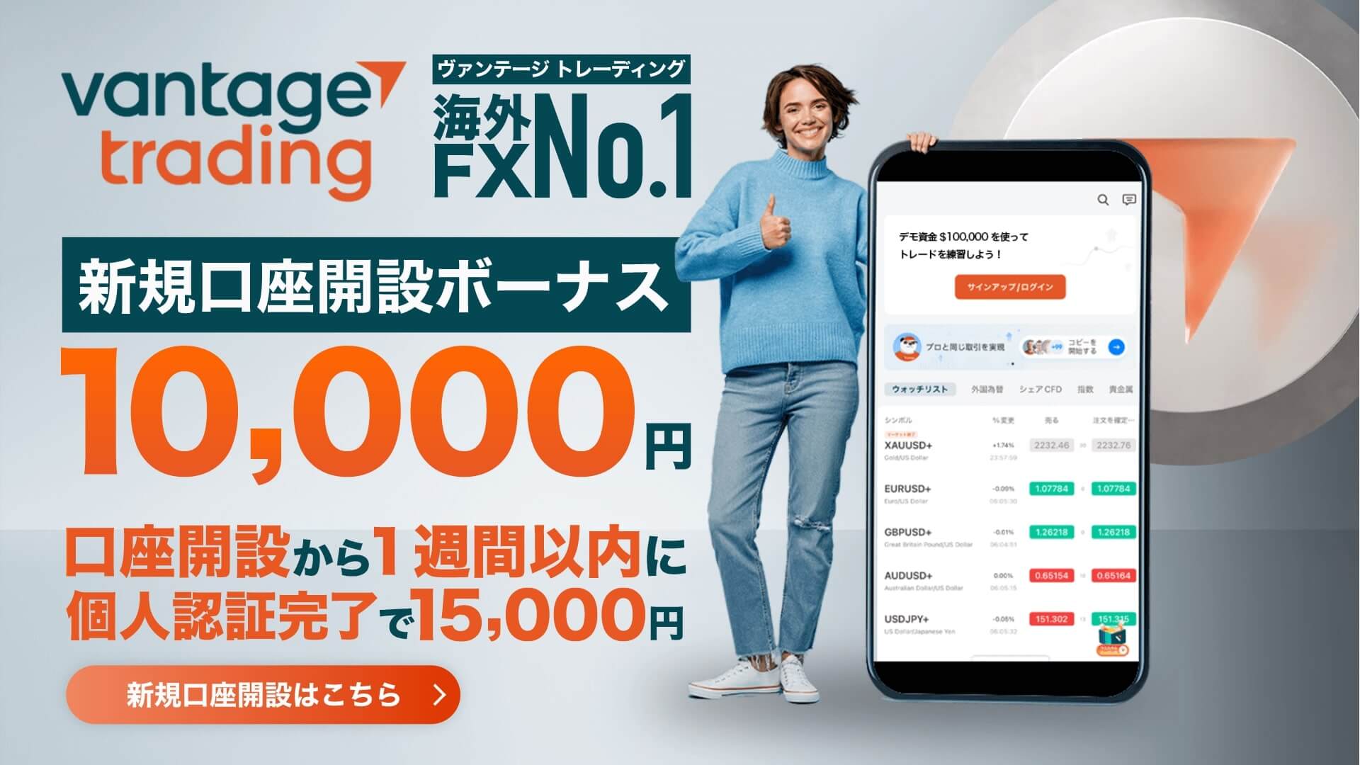 Vantage新規口座開設ボーナス