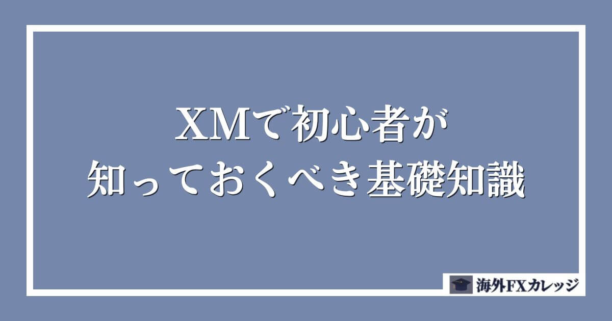 XMで初心者が知っておくべき基礎知識