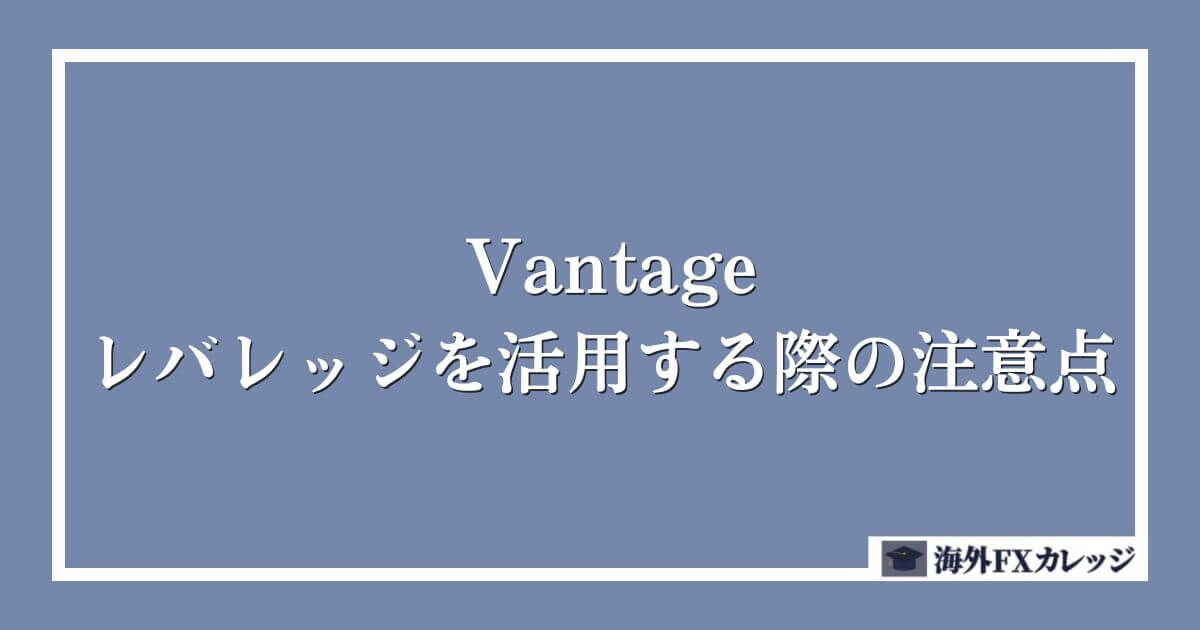Vantageのレバレッジを活用する際の注意点