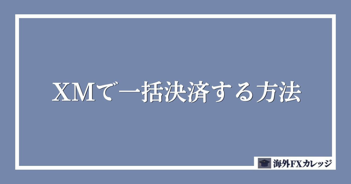 XMで一括決済する方法