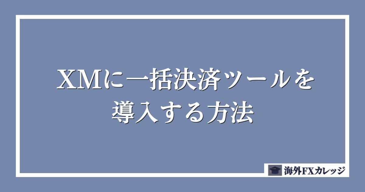 XMに一括決済ツールを導入する方法
