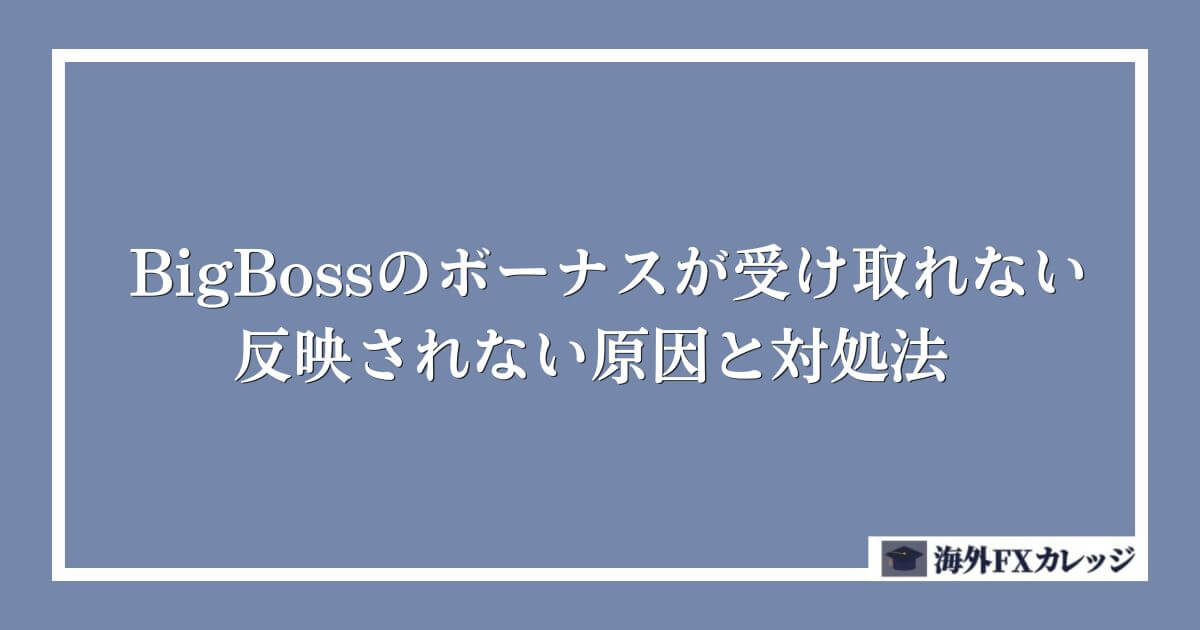 BigBossのボーナスが受け取れない・反映されない原因と対処法