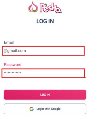 Peska_メールアドレス認証画面